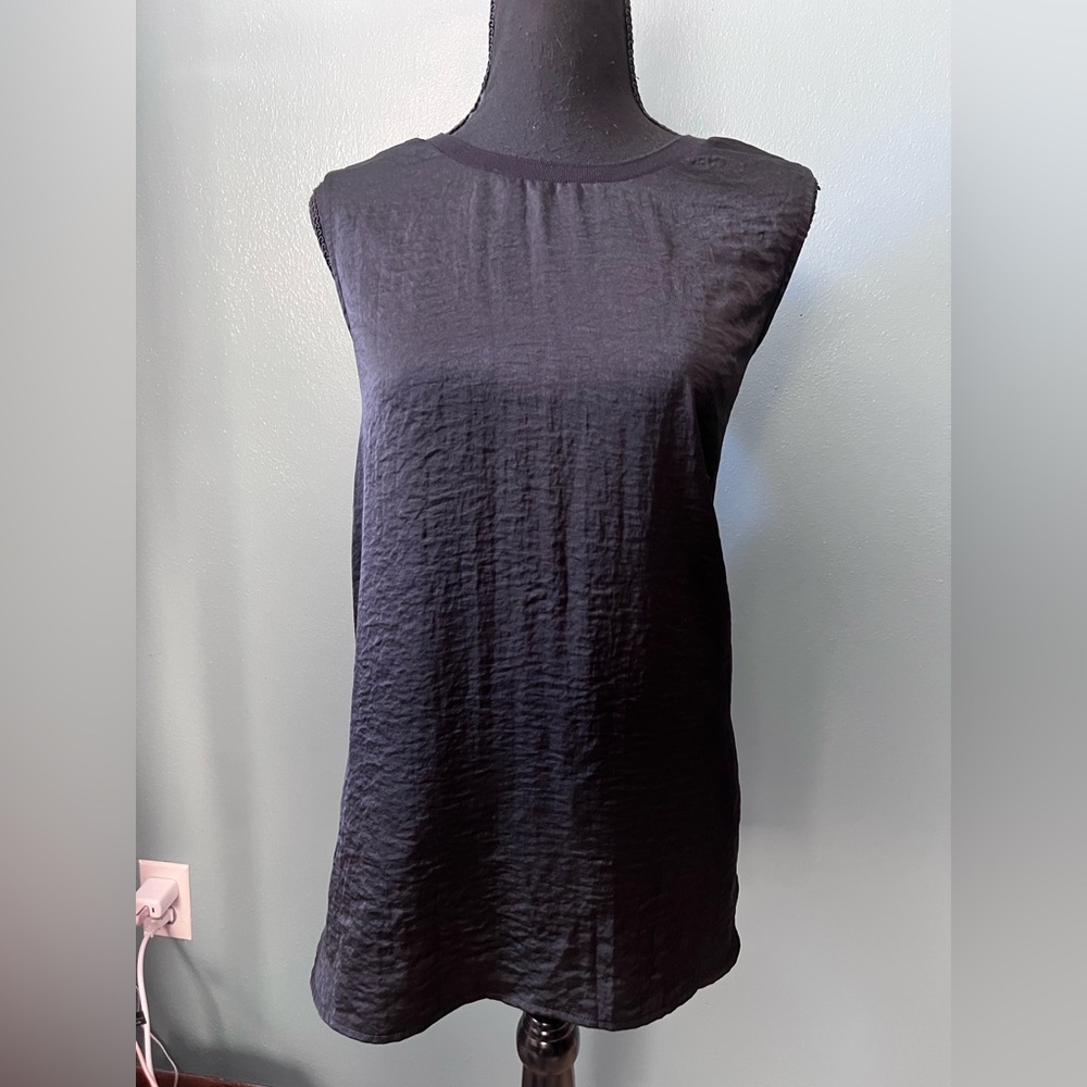 Black satin tank